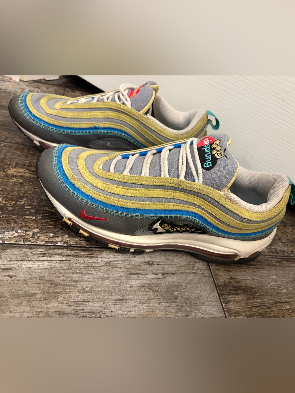 Nike Air Max 97 Sneakers - Grey, Yellow & Blue air sprung